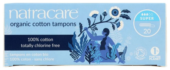 NATRACARE: Organic Cotton Tampons Super without Applicator, 20 Tampons