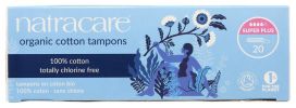 NATRACARE: Organic All Cotton Super Plus Tampons, 20 Tampons