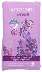 NATRACARE: Organic & Natural Maxi Pads Night Time, 10 pc