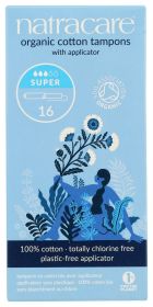 NATRACARE: Organic Cotton Tampons Super with Applicator, 16 Tampons