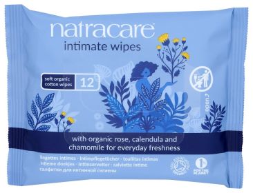 NATRACARE: Organic Cotton Intimate Wipes, 12 Wipes