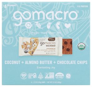 GOMACRO: Bar Ccnt Almnd Btr Ch Chp, 9.2 OZ