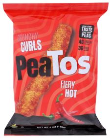 PEATOS: Fiery Hot Crunchy Curls, 4 oz