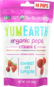 YUMMY EARTH: Organics, Organic Vitamin C Pops 14 Lollipops, 3 oz