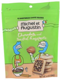 MICHEL ET AUGUSTIN: Chocolate and Toasted Hazelnut Squares Cookies, 4.4 oz