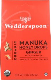 WEDDERSPOON: Organic Manuka Honey Drops Ginger, 4 oz