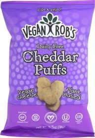 VEGANROBS: Dairy Free Cheddar Puffs, 3.5 oz