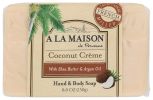 A LA MAISON DE PROVENCE: Hand & Body Bar Soap Coconut Cream, 8.8 oz