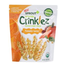 SPROUT: Organic Crinklez Popped Veggie Snack Pumpkin Carrot, 1.5 oz