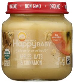 HAPPY BABY: Stage 2 Apples, Oats and Cinnamon, 4 oz