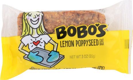 BOBO'S: Gluten Free Lemon Poppyseed Oat Bars, 3 oz