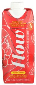 FLOW WATER: Organic Cherry Vitamin Water, 16.9 fo