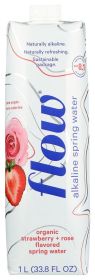 FLOW WATER: Water Alkaline Strawberry Rose, 33.8 fo