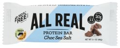 ALL REAL NUTRITION: Choc Sea Salt Protein Bar, 2.1 oz