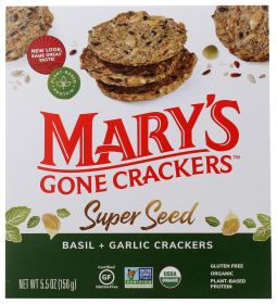 MARY'S GONE CRACKERS: Super Seed Basil and Garlic Crackers, 5.5 oz