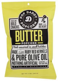 POP DADDY POPCORN & PRETZELS: Natural Butter Flavored Popcorn, 5 oz