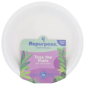 REPURPOSE: Compostable 9 Inch Plates, 20 count