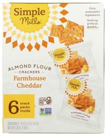 SIMPLE MILLS: Farmhouse Cheddar Almond Flour Cracker Snack Pack, 4.9 oz