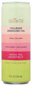 SKINTE: Collagen Sparkling Tea Green Tea Grapefruit, 12 fo