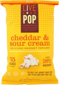 LIVE LOVE POP: Cheddar & Sour Cream Popcorn, 4.4 oz