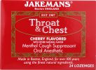 JAKEMANS: Lozenge Throat and Chest Cherry Menthol, 24 pc