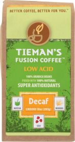 TIEMANS FUSION: Semi Dark Decaf Fusion Ground Coffee, 10 oz