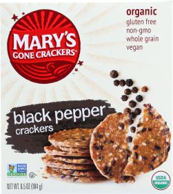 MARY'S GONE CRACKERS: Organic Crackers Black Pepper, 6.5 oz