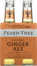 FEVER-TREE: Premium Ginger Ale 4x6.8 oz Bottles, 27.2 oz