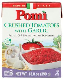 POMI: Tomatoes Crushed Garlic, 13.8 oz