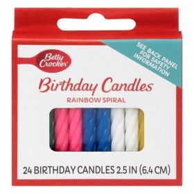 BETTY CROCKER: Birthday Candle Medium Rainbow 24 Count, 1 ea