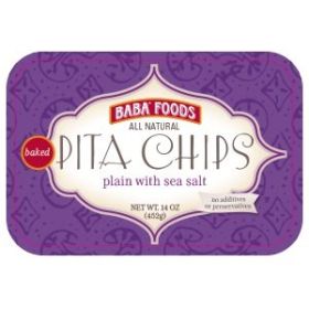 BABA FOODS: Plain with Sea Salt Pita Chips, 16 oz