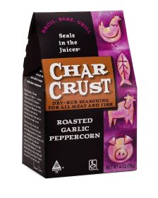 CHAR CRUST: Roasted Garlic Peppercorn Rub Seasoning, 4 oz