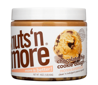 NUTS N MORE: Chocolate Chip Cookie Dough High Protein Peanut Butter Spread, 16.3 oz