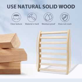 Sauna Backrest; S-Shape Canadian Natural Wood Hemlock Sauna Chair with Back; Non-Toxic Sauna Accessories Bench