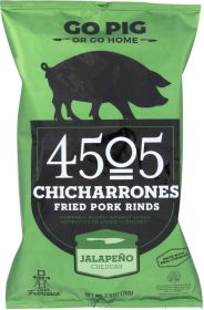 4505 MEATS: Chicharrones Fried Pork Rinds Jalapeno Cheddar, 2.5 oz