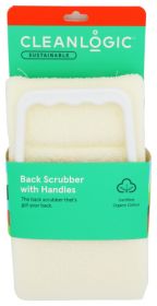 CLEANLOGIC: Scrubber Back With Handle Exfoliating, 1 ea