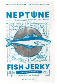 NEPTUNE: Cracked Pepper Wild Alaska Pollock Fish Jerky, 2.25 oz