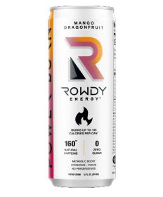 ROWDY ENERGY: Beverage Power Burn Mango Dragon fruit, 12 FO