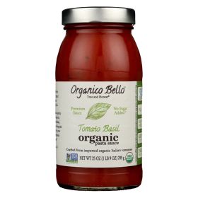 ORGANICO BELLO: Organic Pasta Sauce Tomato Basil, 25 Oz