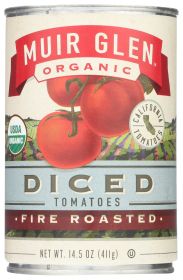 MUIR GLEN ORGANIC: Fire Roasted Diced Tomatoes, 14.5 oz