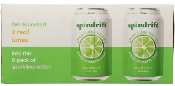 SPINDRIFT: Lime Sparkling Water 8 Pack, 96 fo