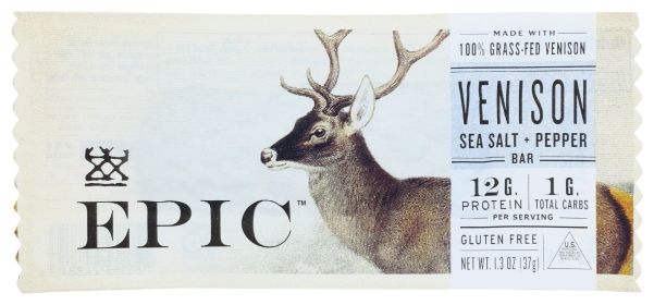 EPIC: Venison Sea Salt Plus Pepper Bar, 1.3 oz