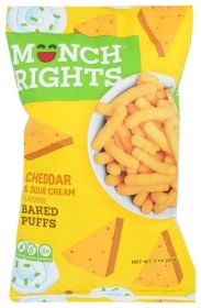 MUNCH RIGHTS: Cheddar Sour Cream Baked Puffs, 3 oz