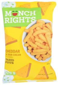 MUNCH RIGHTS: Cheddar Sour Cream Baked Puffs, 5.5 oz