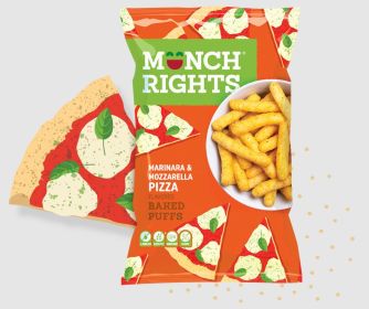 MUNCH RIGHTS: Pizza Baked Puffs, 12 oz