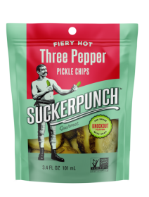 SUCKERPUNCH: Pickle Chips 3 Pepper, 3.4 oz