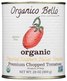 ORGANICO BELLO: Premium Chopped Tomatoes, 28 oz