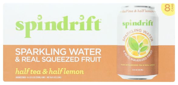 SPINDRIFT: Half Tea Half Lemon Sparkling Water 8pk, 96 fo