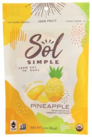 SOL SIMPLE: Solar Dried Organic Pineapple, 3 oz