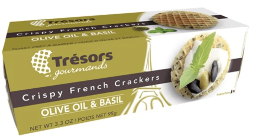 TRESORS: Crispy Olive Oil Basil Cracker, 3.3 OZ